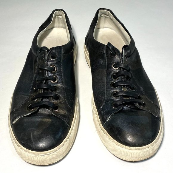 Madison Supply Leather Dark Camo Print Sneakers Leather Laces Shoes Men's Size 8